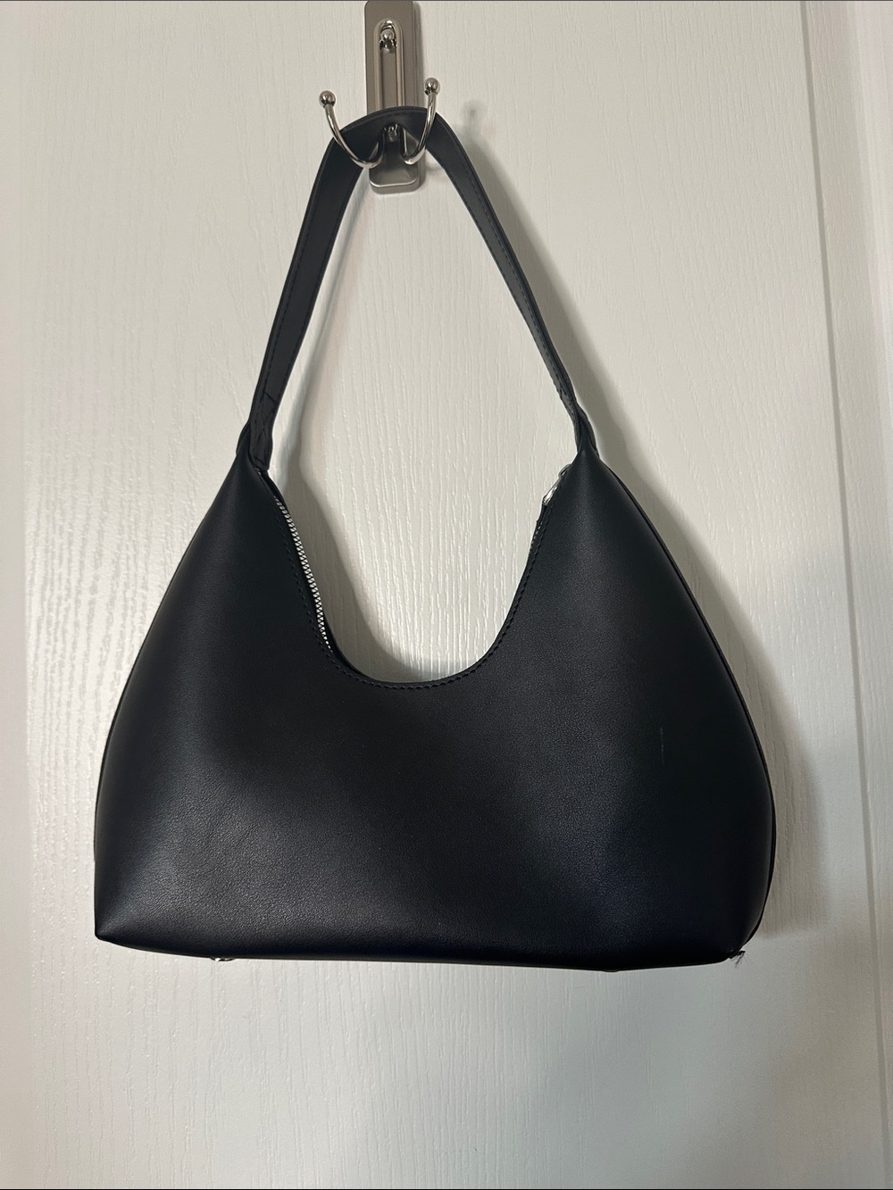 Cult Gaload Black faux Leather Crescent Shoulder Bag mini chic purse one strap - Picture 4 of 13